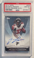 DEVONTA FREEMAN 2014 TOPPS ROOKIE PREMIERE AUTO RC #D 78/90 PSA 10 GEM POP 1/1
