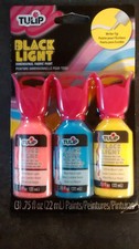 15 bottle Pink Blue Yellow 3 pk x5 Paint NEON UV blacklight glow craft fabric