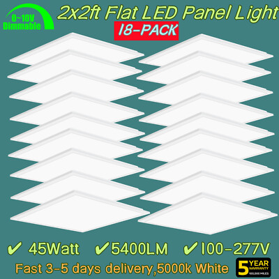 2x2FT LED Flat Panel Troffer Light,45W 5000K Recessed Back-Lit Drop Ceiling Lamp