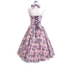 Vintage 50s 60s Swing Retro Rockabilly Dress Festival Party Dress Cotton Floral