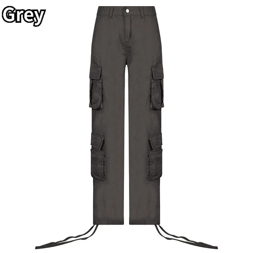 Women Cargo Pants Wide Leg Straight Trousers Casual Baggy Sweatpants casual Y2K - Picture 16 of 29