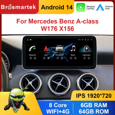 10,25'' Android 14 Autoradio CarPlay 64GB Für Mercedes A/CLA/GLA W176 X156 NTG4.5