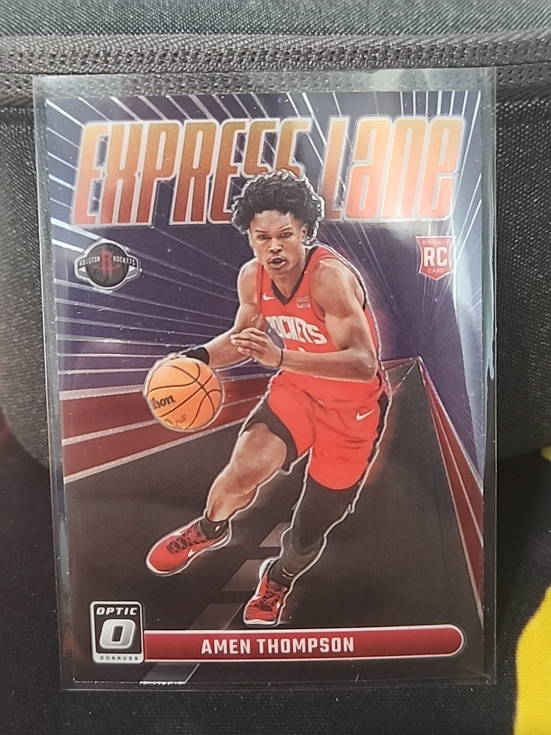 AMEN THOMPSON 2023-2024 PANINI OPTIC EXPRESS LANE INSERT RC #2 HOUSTON ROCKETS