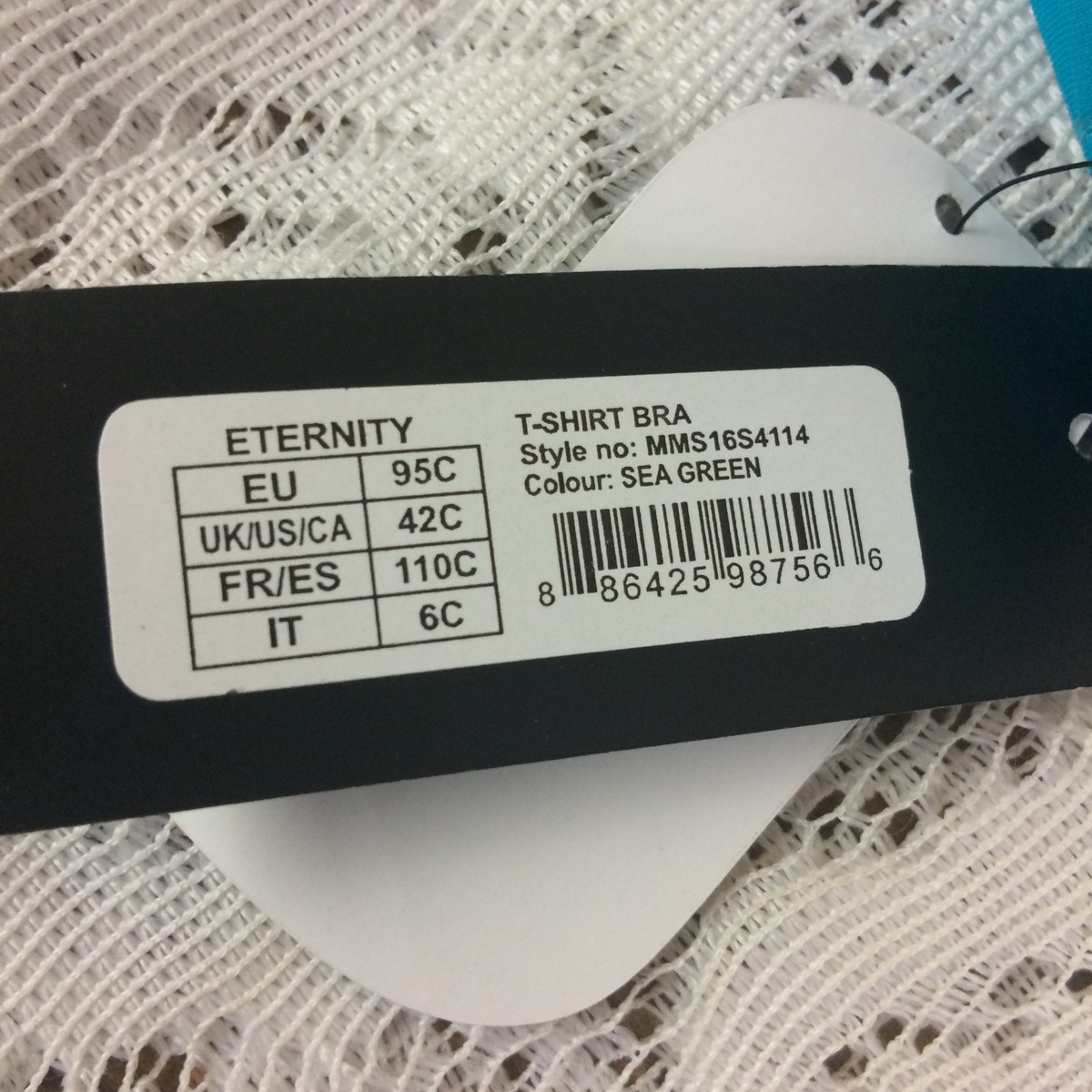 Womens Curves Marie meili Eternity 42C Teal Sea green T-Shirt Bra