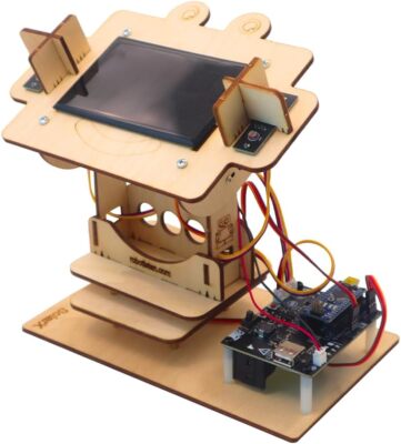 SolarX V2: Sun-Tracking Solar Panel DIY Kit with Arduino Nano, Brown 