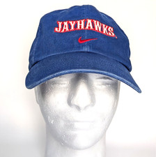 Vintage Y2K Kansas University Jayhawks Blue NIKE Hat Cap KU NCAA Team