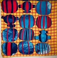 Genuine Vivienne Westwood Handkerchief / Scarf Striped Beads and Orbs Over Grid