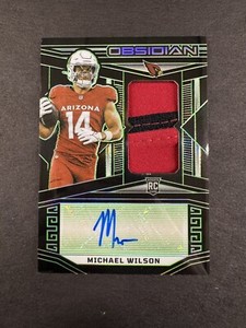 2023 Panini Obsidian Michael Wilson GREEN RPA Rookie Patch Auto 25 /25 Cardinals