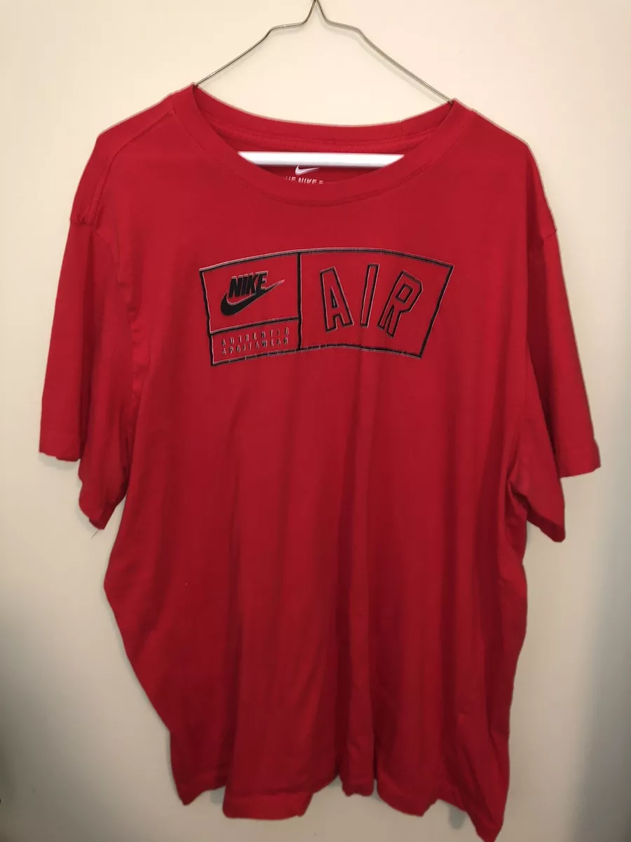 NIKE AIR Authentic Sportswear Men s Red T Shirt Size XXL eBay