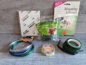 Lot Hatmaking Items Floral Tape, Wire Wacky Dots Scrapbooking Misc Crafting #44