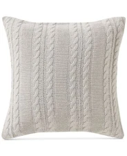 VCNY Home Dublin Cable Knit Cotton Decorative Pillow, 18 x 18