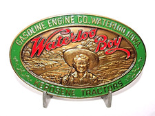 John Deere Gasoline Engine Co Waterloo Boy Brass Belt Buckle 1990 Ltd Ed jd NEW