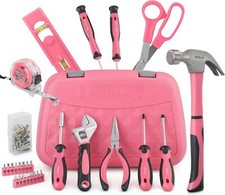 Ladies Pink Tool Kit Stylish Household Toolbox 67pc Complete Hand Tools Apollo
