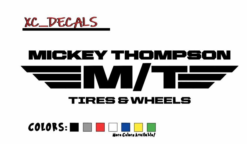 Mickey Thompson Tires PAIR Vinyl Decal Sticker Graphics Logo