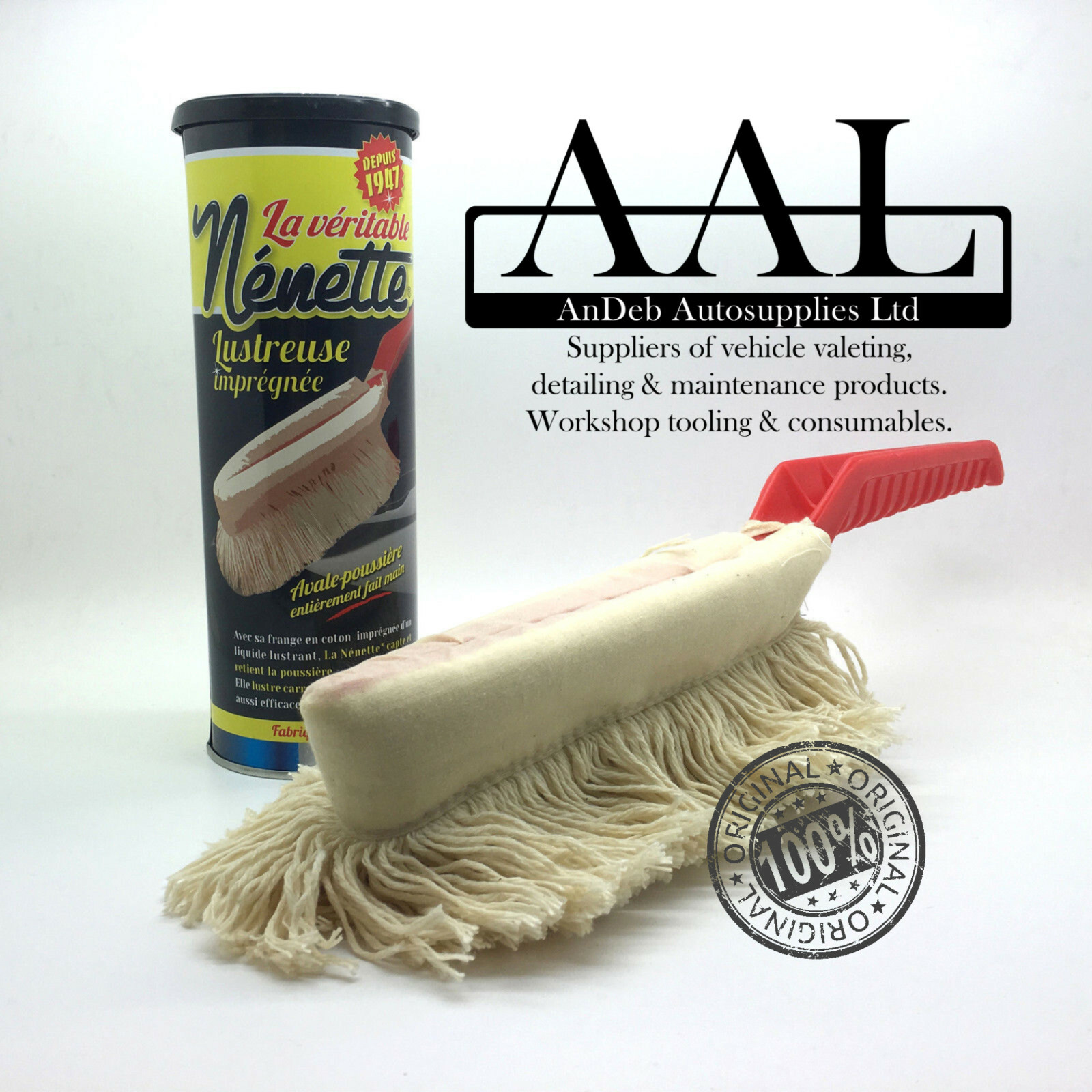 ORIGINAL NENETTE Autostaubmop & NENETOL Ölmine Set - Für Innenraum, Aus