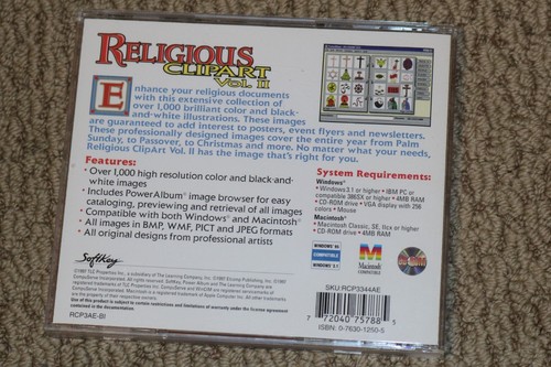 Religious Clip Art Vol II Mac CD ROM Windows 3.1 /95 and Macintosh - Imagen 3 de 3