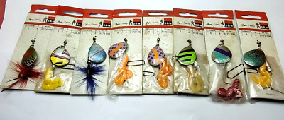 D.A.M. Spinner Lures Twirly & Gipsy 8g x8   Rare Vintage Fishing Lures NOS