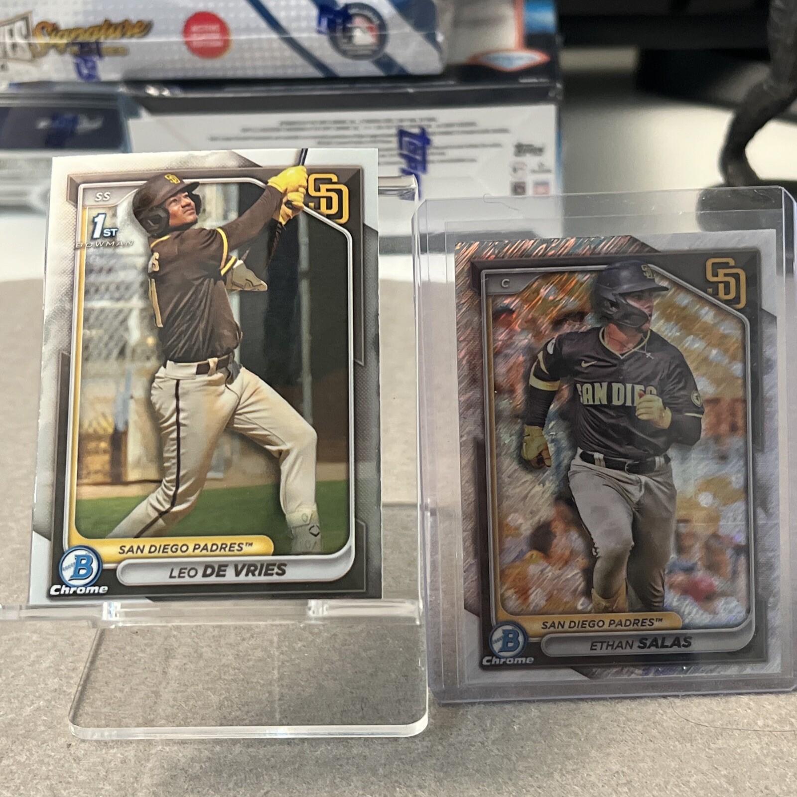 2024 Bowman Chrome Leo De Vries Bowman 1st Ethan Salas Shimmer Padres