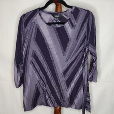 Simply Vera Vera Wang women's size M tunic multicolor round neck 3/4 sleeve
