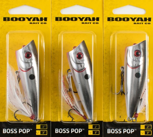 (LOT OF 3) BOOYAH BOSS POP TOPWATER POPPER 3" BYBP319 ARKANSAS SHINER I1212
