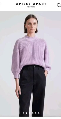 Apiece Apart ECO NUEVA MEREL Sheer Lilac SWEATER