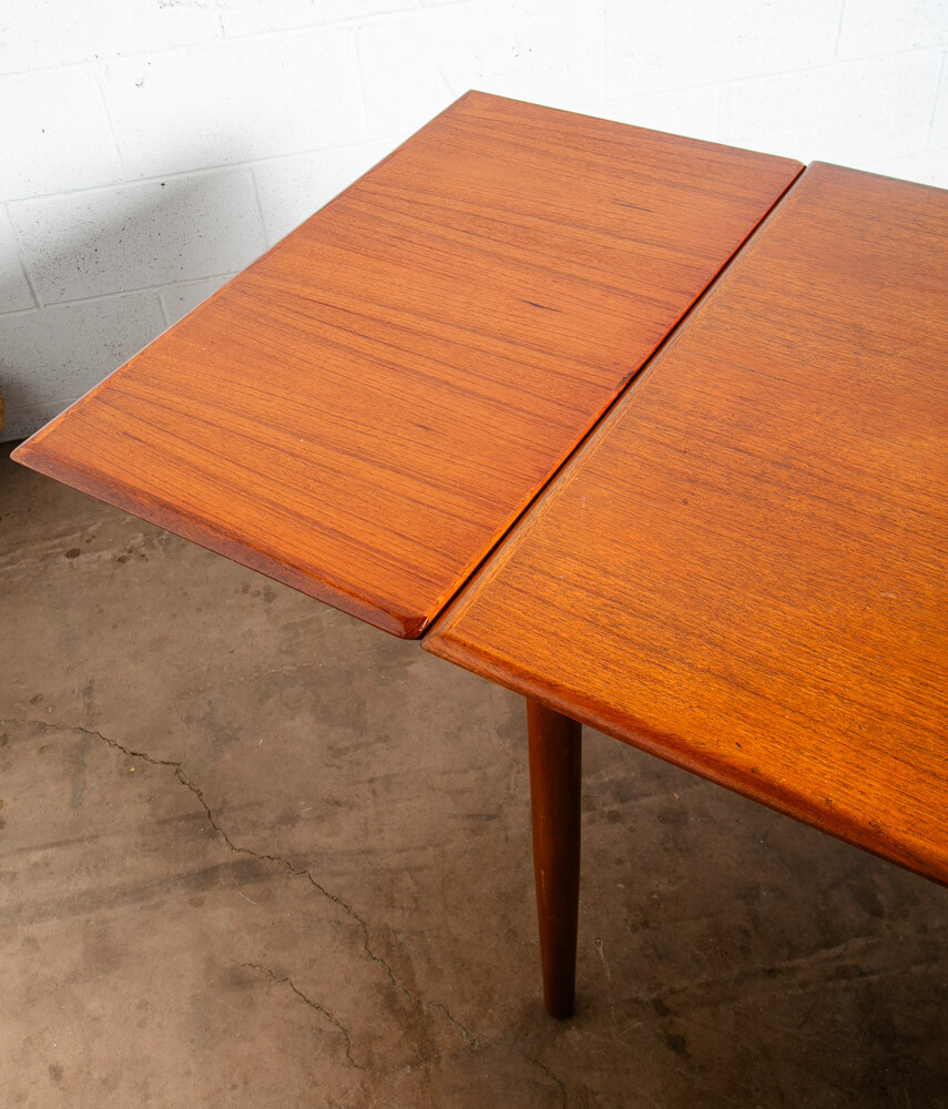 Mid Century Danish Modern Dining Table Teak Extension 2 Draw Leaf Denmark Mcm