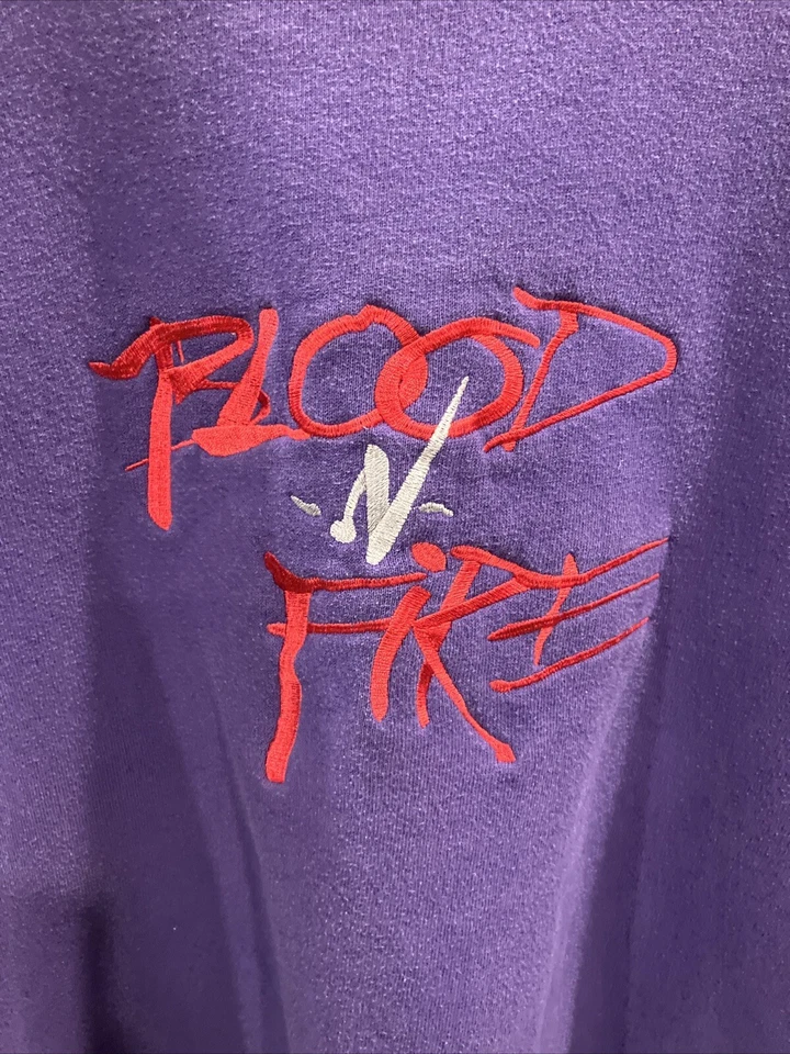 Винтажная толстовка 90-х Blood N Fire христианская металлическая рок-группа с круглым вырезом XL 25x27 - Изображение 2 из 4