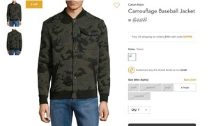 calvin klein camo jacket