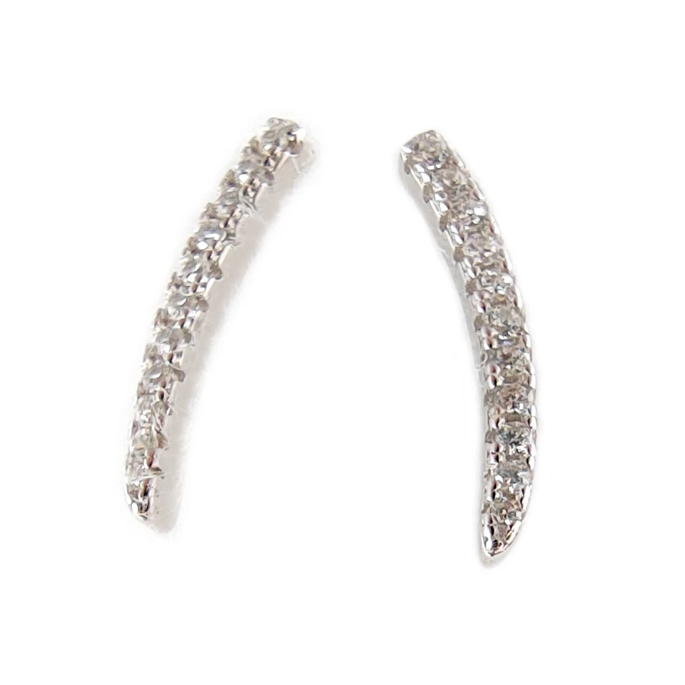 Orecchini da donna in argento 925 a lobo rodiati oro bianco - Immagine 3 di 4