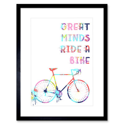 Gerahmter Wandkunstdruck Fahrrad bunt Great Minds Fahrt 9 x 7 Zoll