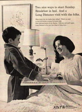 Breakfast in Bed Vintage 1966 AT&T Bell System Print Ad Full Page Advertisement