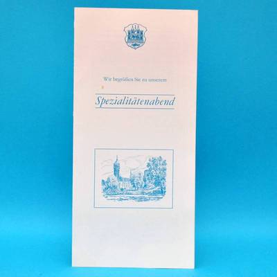 Spezialitätenabend Wittenberg 1988 | Speisenkarte DDR Küchenmeisteraktiv A