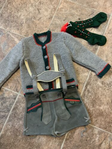 Vintage German Lederhosen Sweater Socks Toddlers … - image 1