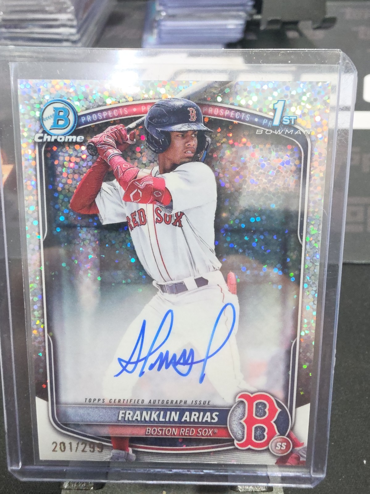 2025 Bowman Chrome Autographs Speckle Franklin Arias Bowman 1st Auto #/299 Sox