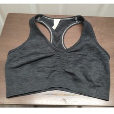 Danskin Now Women's Size Large Gray Athletic Workout Sports Bra NO PADS 