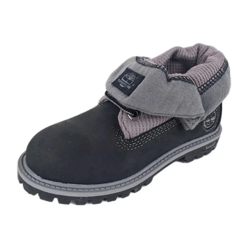? Stivali Timberland Roll Top Termici per Bambini 29855 Pelle Nera Taglia 11 DS