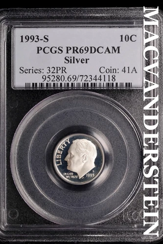 1993-S Roosevelt Dime-PCGS PR 69 DCAM Silver Ch Gem Proof No Reserve #SLL446