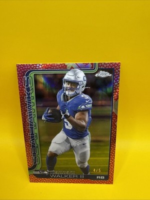 2025 Topps Chrome Kenneth Walker III Red Leather 4/5 Refractor #276 SB MVP