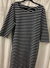 Striped Dress Navy Blue and White XXL