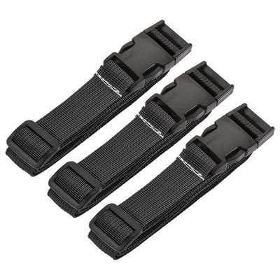 3 x Utility Strap with Buckle 1x40 Inch Polyester Quick Release Belt Black