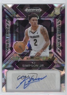 2024 Panini Prizm Draft Picks Purple Ice 48/99 KJ Simpson Jr Rookie Auto RC 1i98