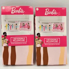 Lot Of 2 New Barbie - Future Barbie Standard Size Reversible Pillowcase Pink 