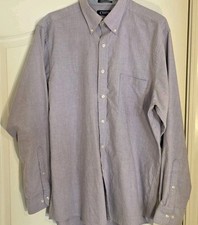 Chaps Men's Long Sleeve Button Up Shirt Classic Fit Oxford Purple 16-16.5 34/35
