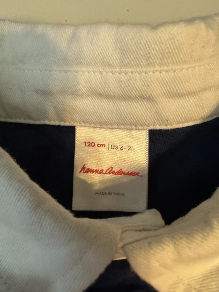 Camisas de rugby a rayas Hanna Andersson, rojo/azul y amarillo/azul talla 6-7 Foto 4 de 4