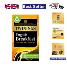 Luxurious English Breakfast Tea | Well-Rounded Flavor | 40 Eco-Friendly Bags 0.07 per strip