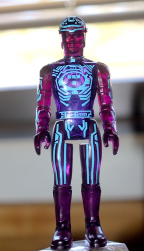 TRON 1981 Vintage TOMY Purple Action Figure NO DISC Nice Paint DISNEY Original