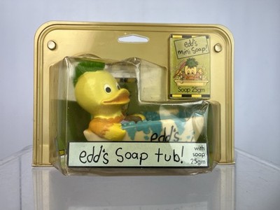 Vintage 1990 EDD THE DUCK Vinyl Seifenschale BBC Euromark Spielzeug Set verpackt