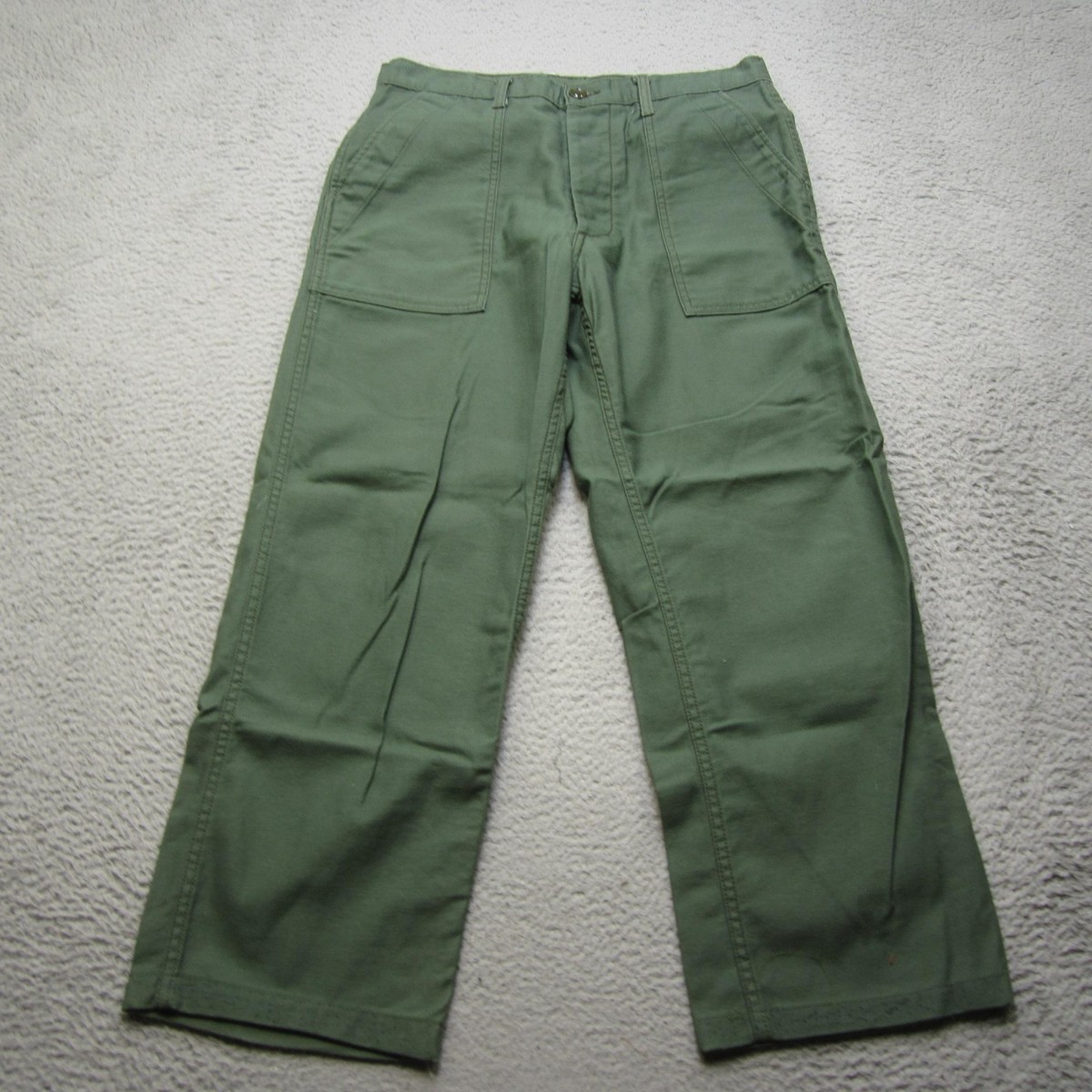 60s★US ARMY OG107 UTILITY PANTS″W32×L31★ Vintage US Army OG-107 Utility Pants Mens 32 Green Cotton