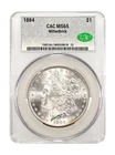 1884 CACG MORGAN SILVER DOLLAR MS 65 WITTERBRICK CAC
