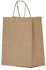 Qutuus Kraft Paper Gift Bags with Handles 8x4.5x10 50Pcs Brown Gift Bags Bulk...